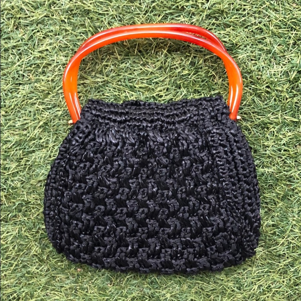 Vintage Woven & Acrylic Handbag